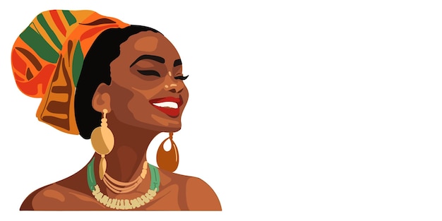 retrato de una hermosa mujer afroamericana feliz y a la moda