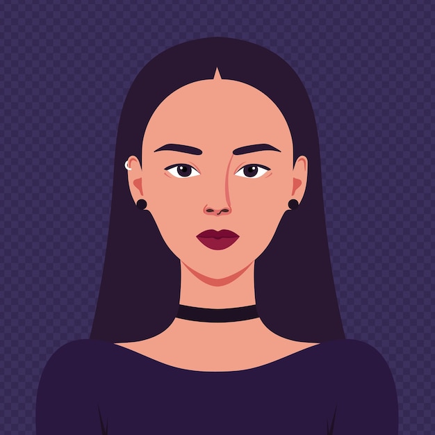 Retrato de una hermosa mujer joven informal con perforación