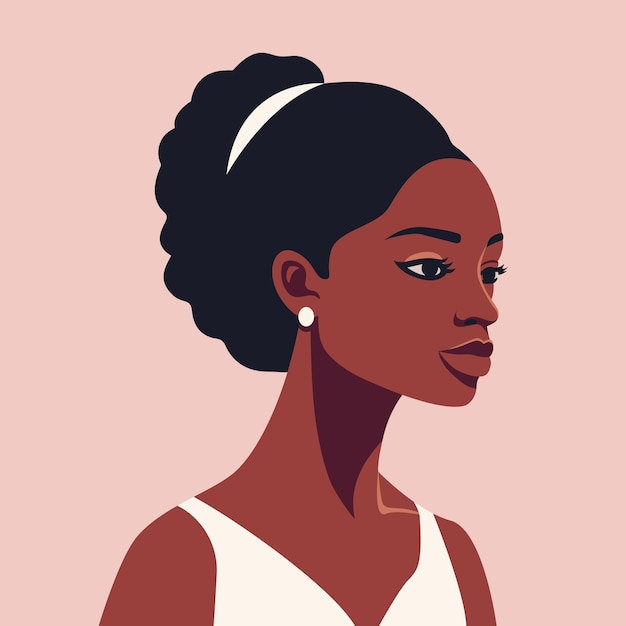 El retrato de una hermosa novia negra