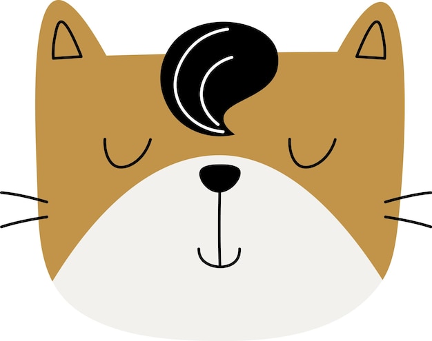 Retrato de hipster gato dibujado a mano