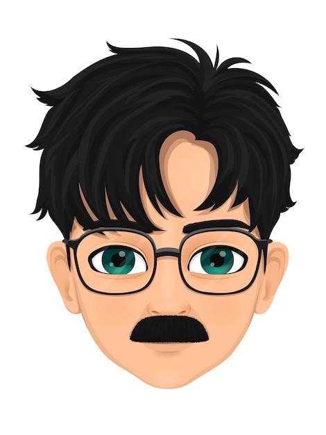 Retrato de un hombre con bigote y gafas