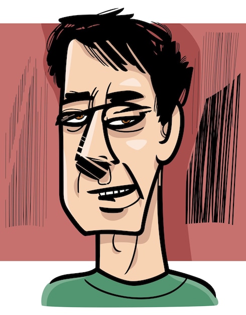 retrato de hombre caricatura dibujo de dibujos animados ilustración