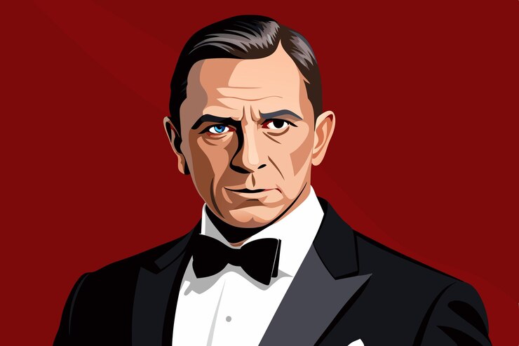 Vector un retrato de un hombre con un pajarito y un fondo rojo