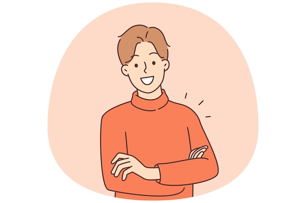 Retrato de un hombre sonriente y optimista
