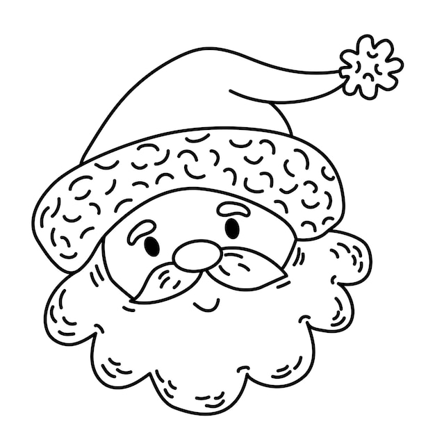 Retrato de la ilustración del esquema de santa claus para el diseño y la decoración de la decoración de navidad y año nuevo