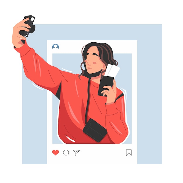 Retrato de la ilustración de vector de influencer