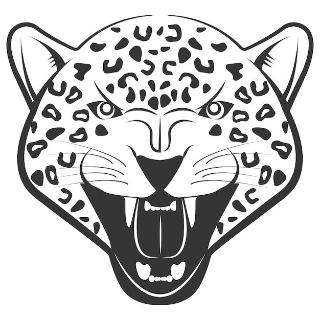 Retrato de ilustración de vector de leopardo