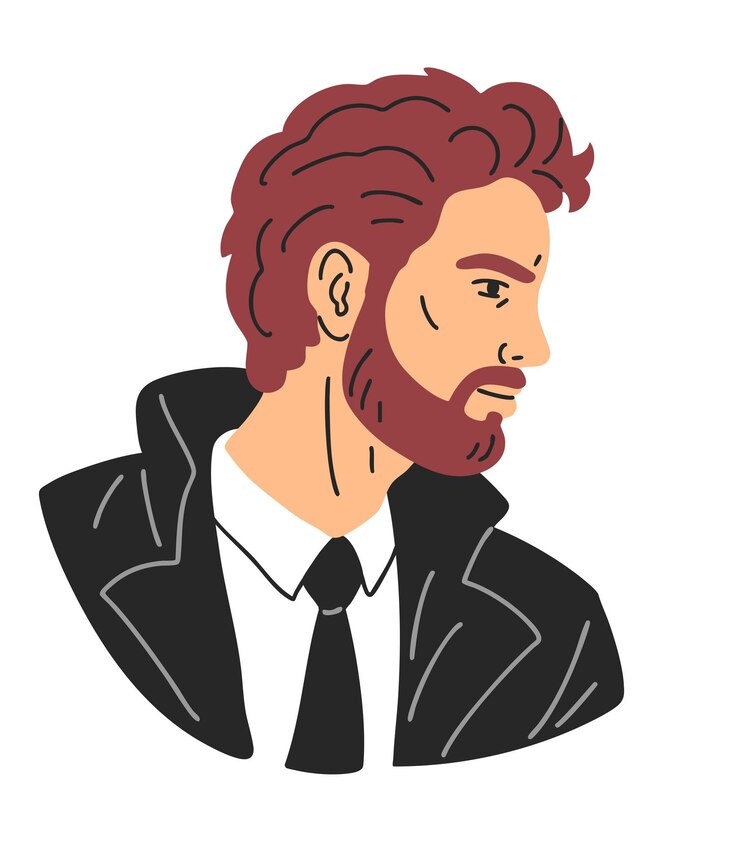 Vector retrato de un joven guapo