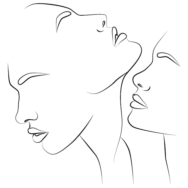 Retrato por línea Dibujo de una mujer