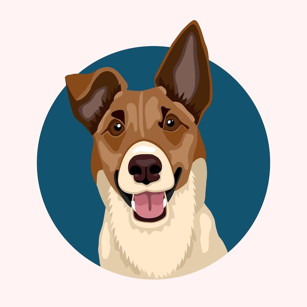 Vector retrato minimalista de jack russell terrier