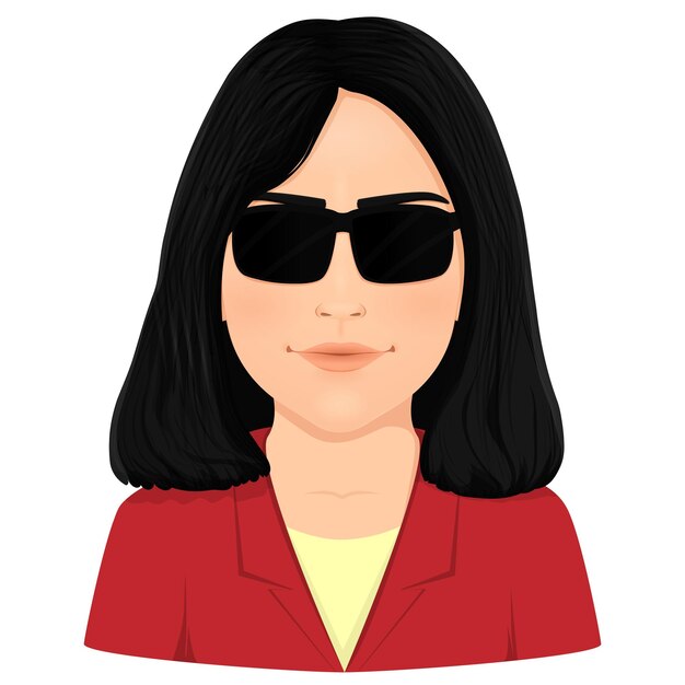 Vector retrato de una mujer atractiva con gafas de sol