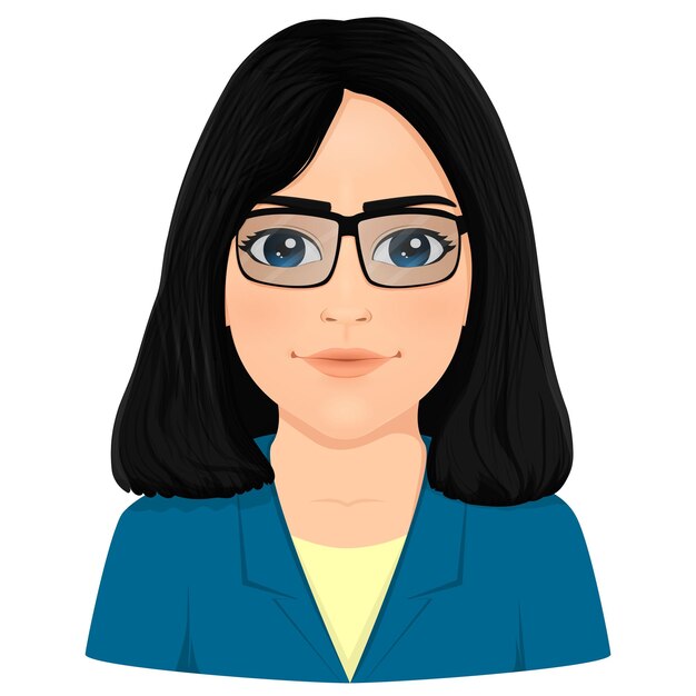 Vector retrato de una mujer atractiva con gafas