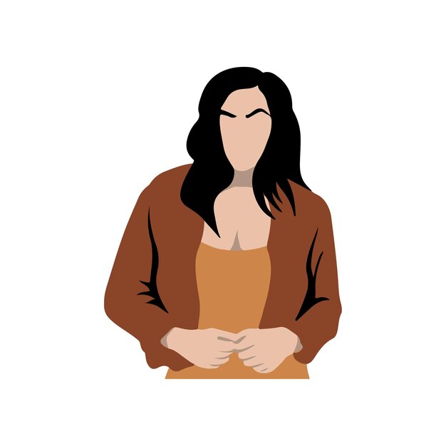 retrato de mujer dibujado a mano abstracto