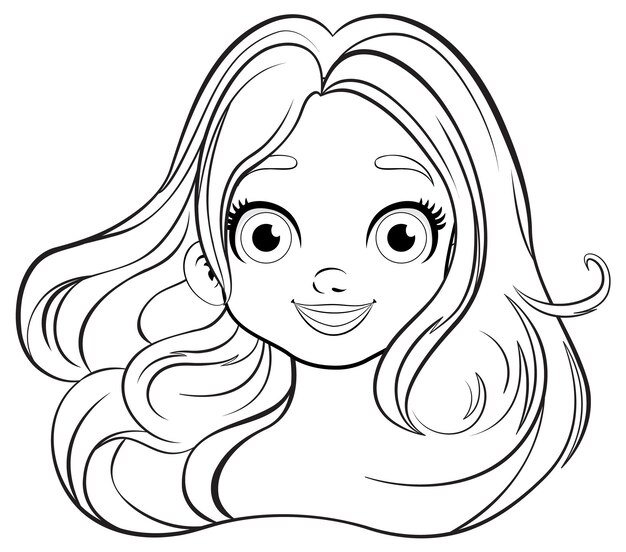 Retrato de una mujer hermosa en estilo de dibujos animados vectoriales