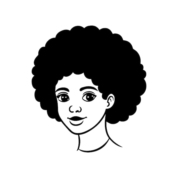Retrato de una mujer joven con un afro