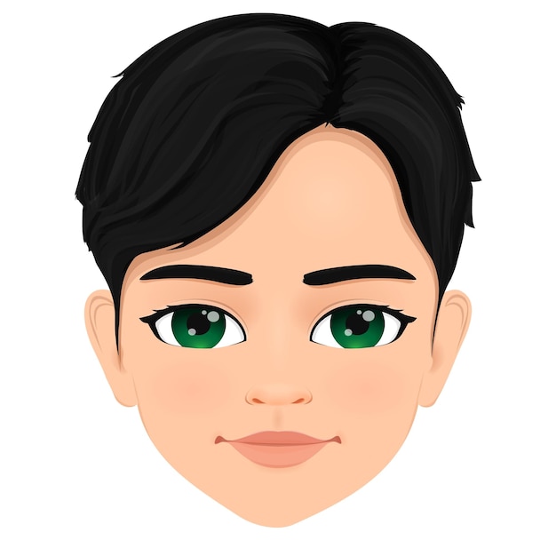 retrato de una mujer joven de cabello corto