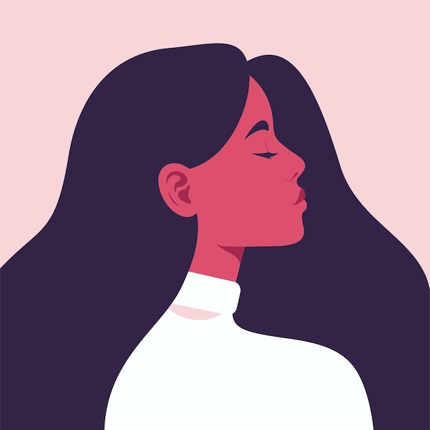 Retrato de una mujer joven de perfil