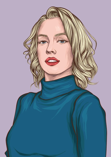 Retrato de niña con cabello rubio