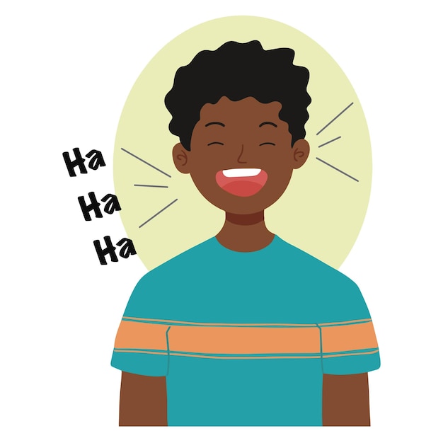 Retrato de un niño que se ríe Ilustración de carga