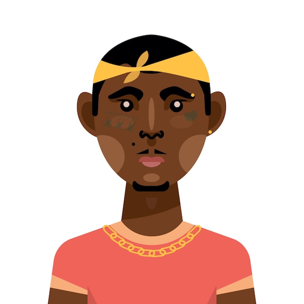 Retrato o avatar de una persona aislada sobre fondo blanco