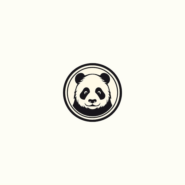 Retrato de panda Ilustración del logotipo de la mascota de la cabeza de panda Personaje de panda