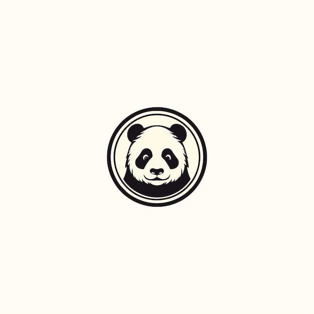 Retrato de panda ilustración del logotipo de la mascota de la cabeza de panda personaje de panda