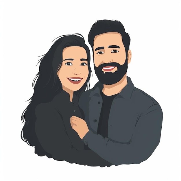 Vector retrato de pareja 4