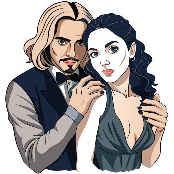 Vector retrato de una pareja elegante