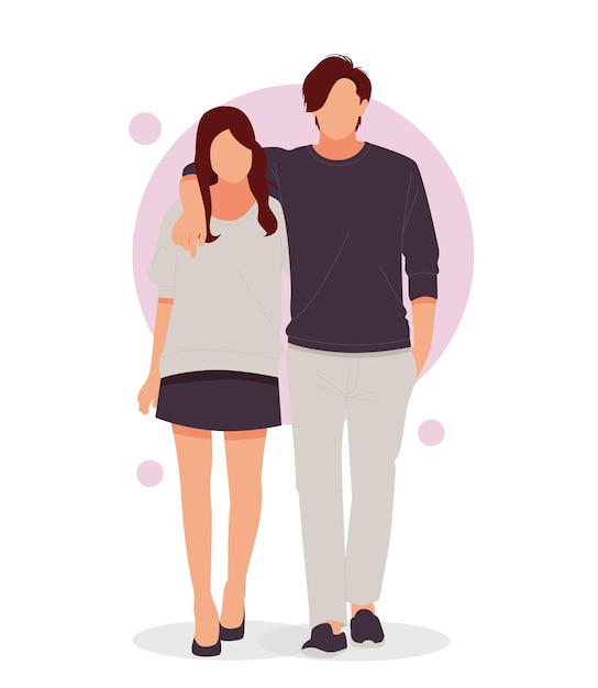 Vector retrato de pareja romántica para el día de san valentín