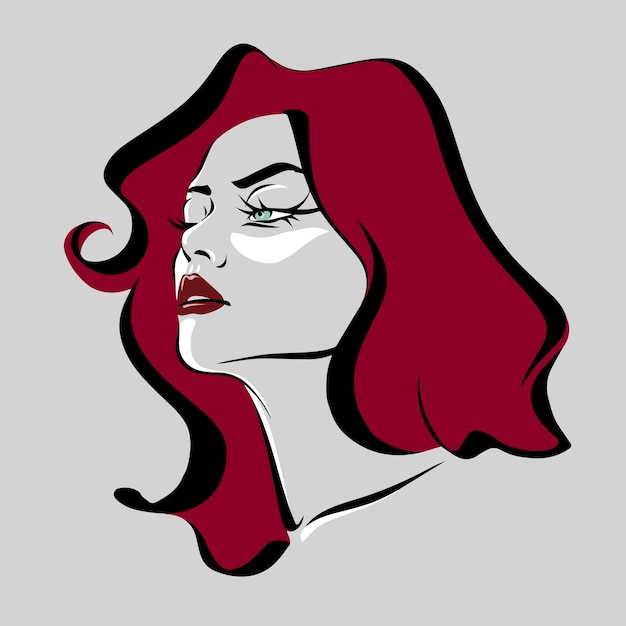 retrato, de, un, pelirrojo, mujer hermosa
