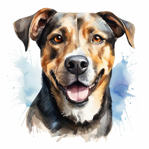 Vector retrato de perrito sereno con fondo blanco