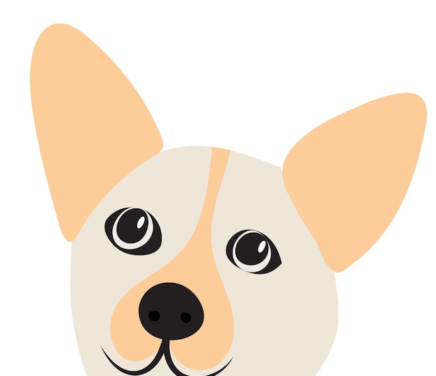 Vector retrato de perro en diseño plano