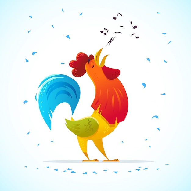 Retrato de personaje de gallo. Vector ilustración plana.