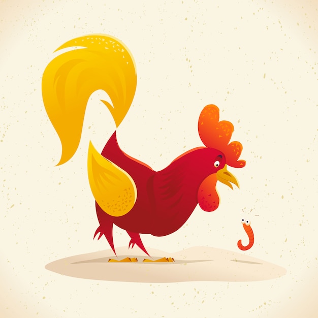 Retrato de personaje de gallo. vector ilustración plana.