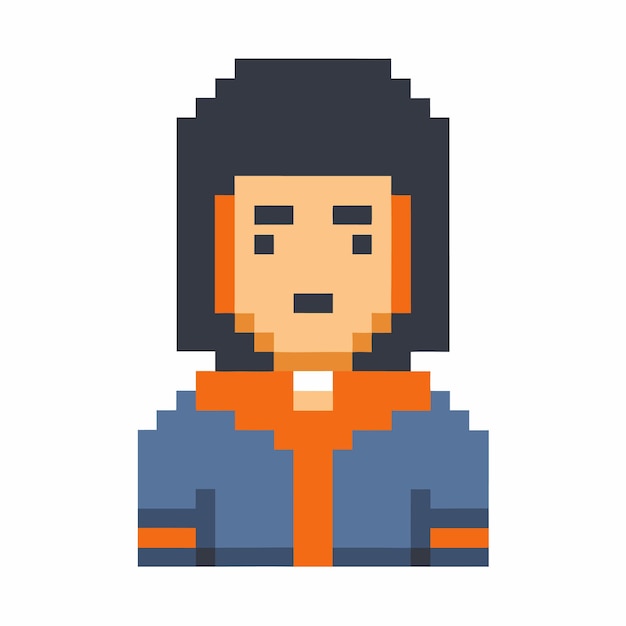 Retrato de personaje pixelado Retro 8 bits Avatar de dibujos animados