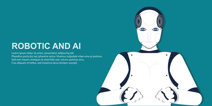 Vector retrato de robot humano.