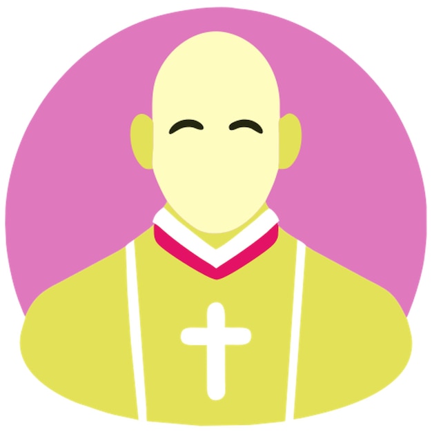 Vector retrato del sacerdote icono formas de colores