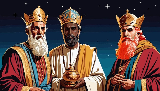 Vector retrato de los tres sabios