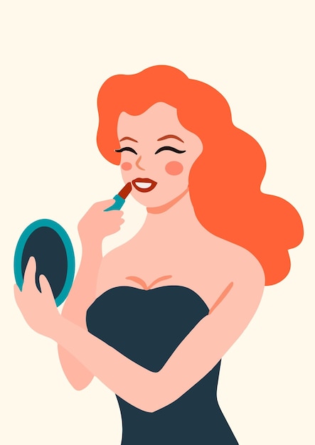 Retrato de vector de chica vintage en estilo pinup