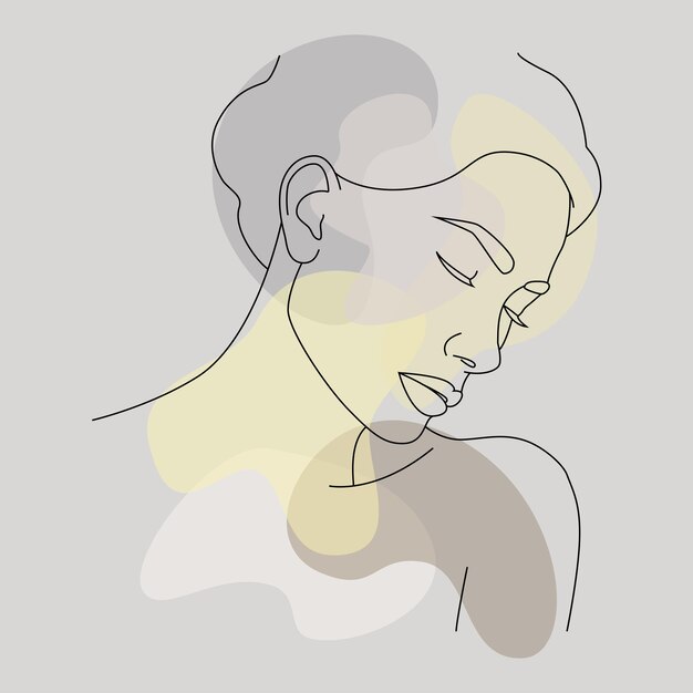 Retrato vectorial en un estilo minimalista una mujer hermosa