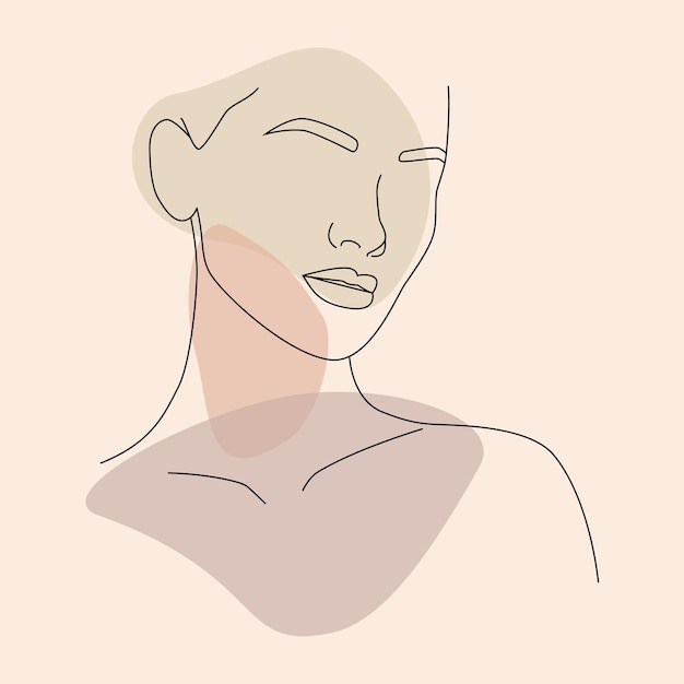 Vector retrato vectorial en un estilo minimalista retrato de una mujer