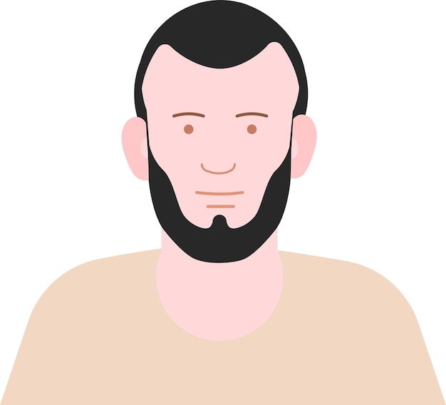 Vector retratos frontales de ilustración de avatares de personajes de hombres jóvenes para diseño gráfico y animación