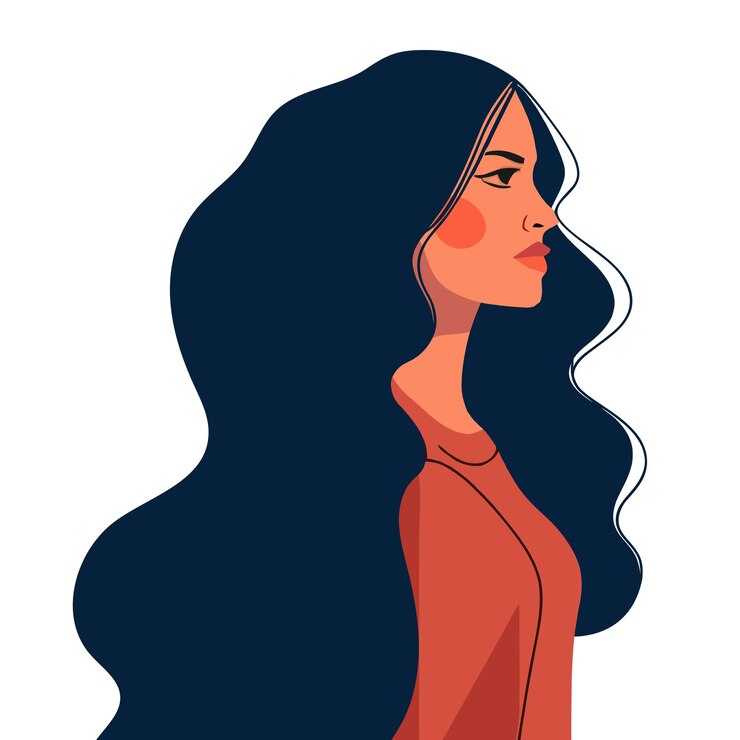 Retratos de mujeres Ilustración plana vectorial Avatar para una red social Ilustración de moda