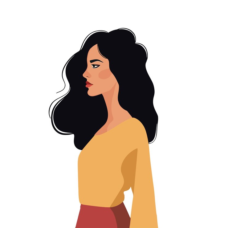 Retratos de mujeres Ilustración plana vectorial Avatar para una red social Ilustración de moda