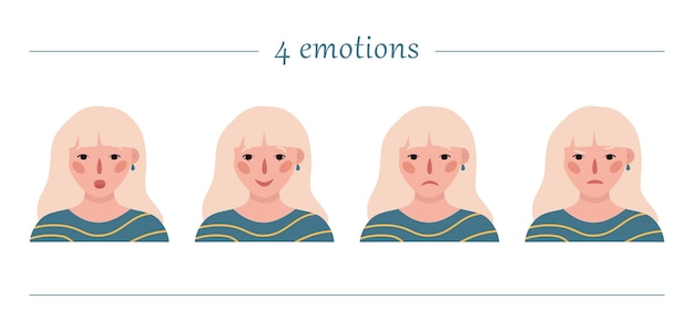 Retratos de niñas conjunto de vector