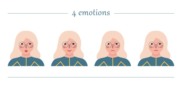 Retratos de niñas conjunto de vector