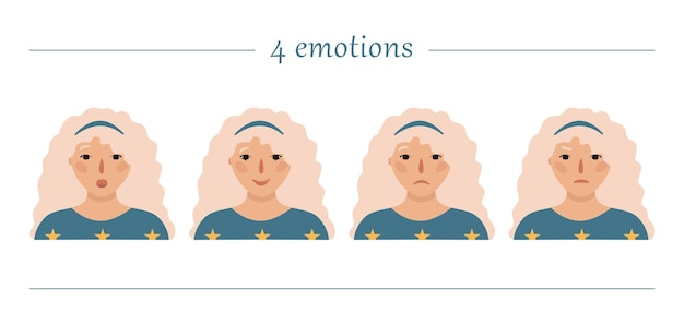 Retratos de niñas conjunto de vector