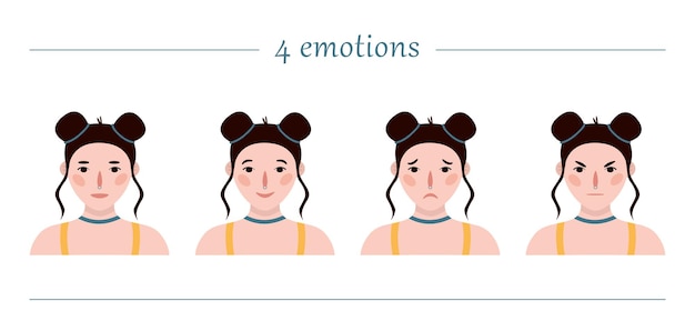 Retratos de niñas conjunto de vector