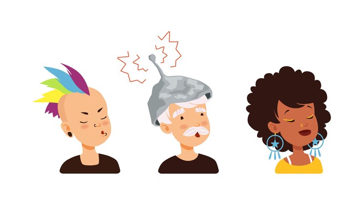 Vector retratos de personas diversas personas aleatorias de diferentes subculturas avatares de diversidad para la ilustración vectorial de dibujos animados de redes sociales