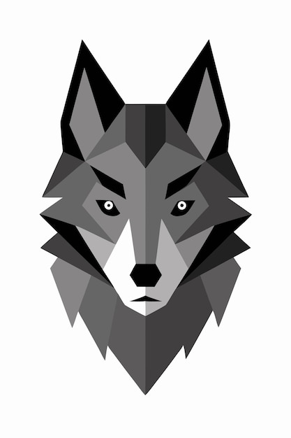 Retratos vectoriales de lobo geométrico sobre un fondo blanco